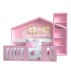 Cama Montessori con Librero juguetero
